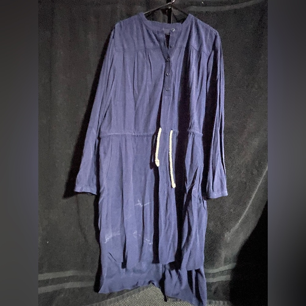J. Crew Navy Blue Long Sleeve Dress with Drawstring